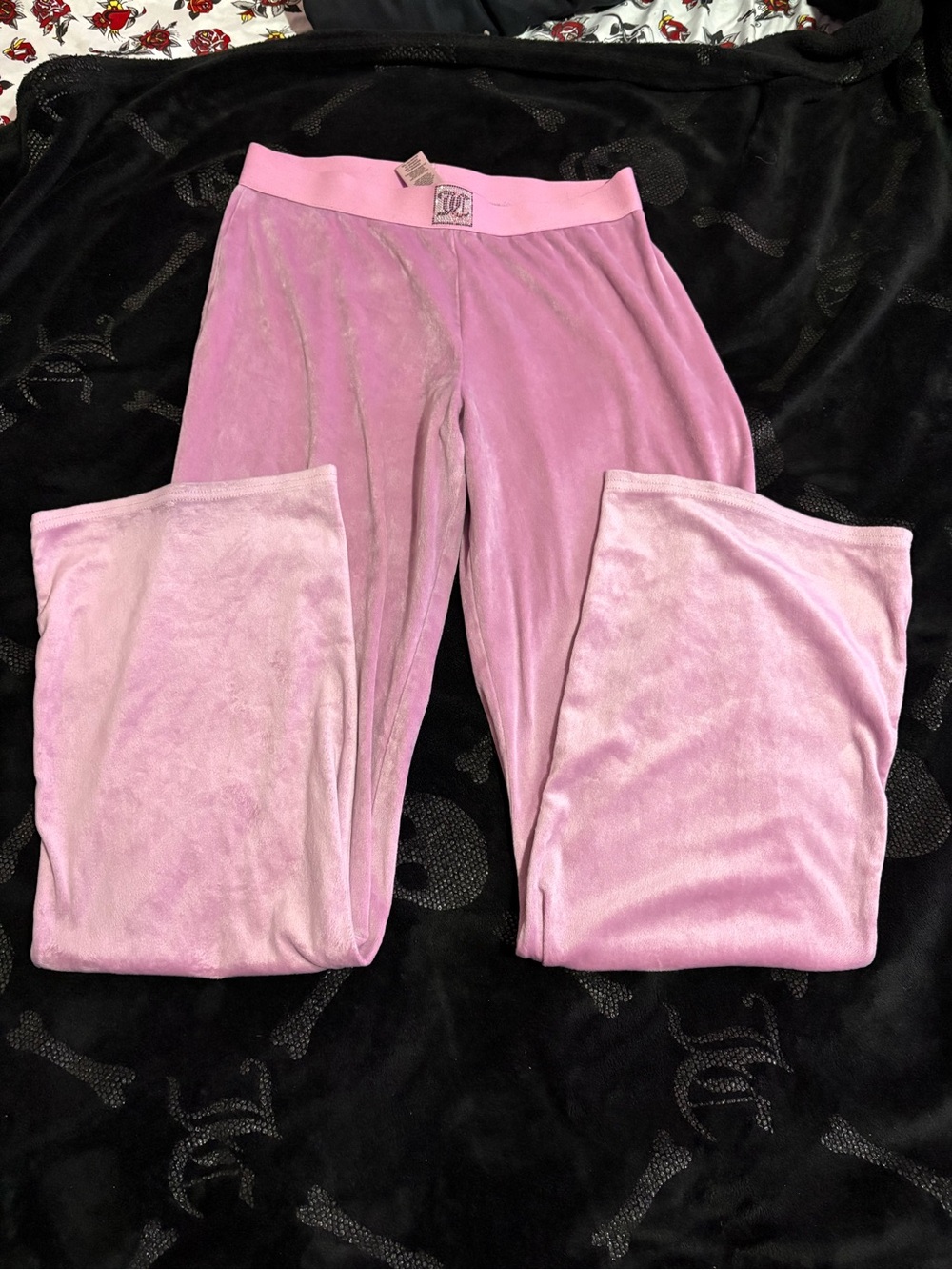 Juicy Couture Pink Velour Flared Lounge Pants